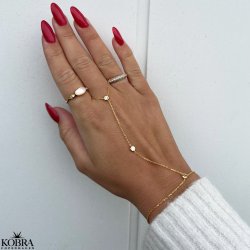 "Sparkling" guld ring med hvide sten