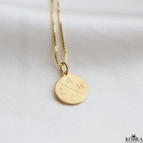 ID tag in 18 carat gold plated with 
