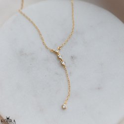 "Ziva" drop necklace in gold