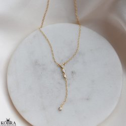 "Ziva" drop necklace in gold