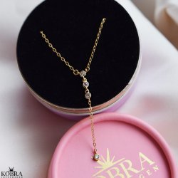 "Ziva" drop necklace in gold