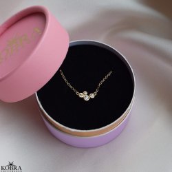 Lily" enkel guld halskde med hvide sten