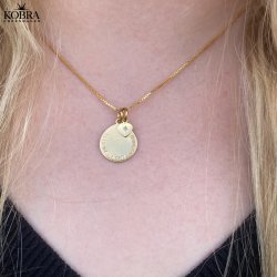 "Rocket" Hjerte charm i forgyldt med sten