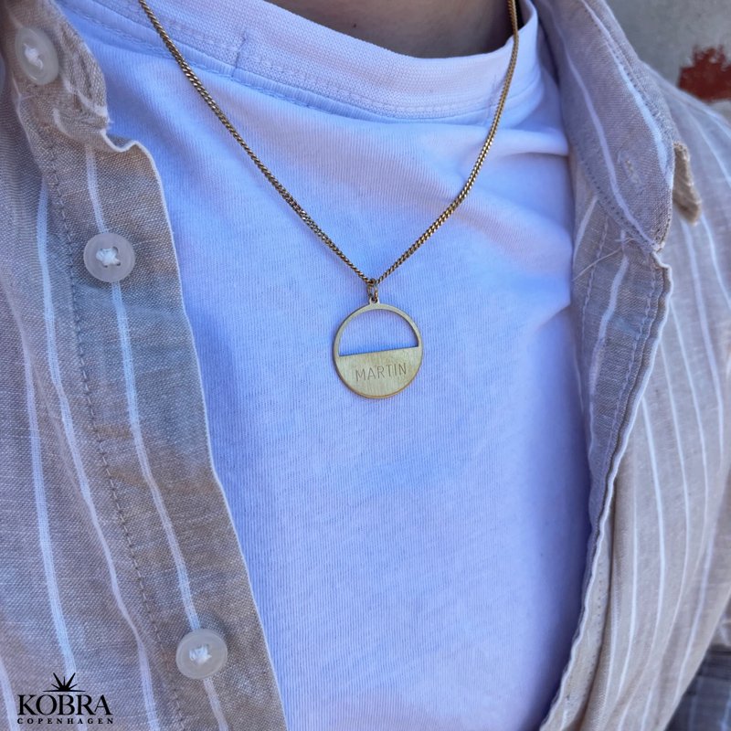 "Logan" Necklace for men with chain in gold plated incl. engraving