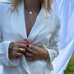 "Hattie" 18 karat forgyldt hammerslet 3i1 ring