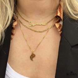 Veninde halskde med gravering i guld "Yin Yang"