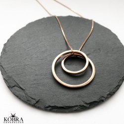 "Shell" enkelt guld halskde med vedhng i runde former