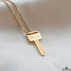 "Key To My Heart" guld ngle med personlig gravering