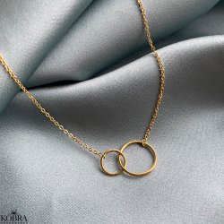 "Oslo" gold necklace with gold rings