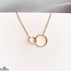"Oslo" gold necklace with gold rings