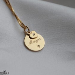 "Rocket" guld halskde med hjertevedhng og din gravering