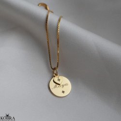 "Rocket" guld halskde med hjertevedhng og din gravering