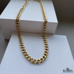 "Panzer" 18 karat forgyldt chunky panzer halskæde til herre