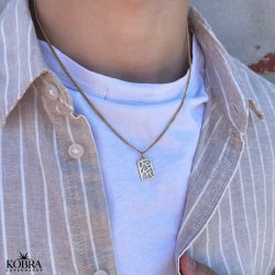 Square "Close to you" gold necklace for men