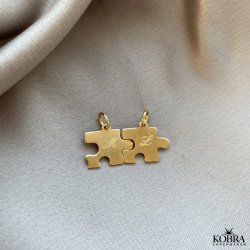 "BFF" puzzle necklaces in gold
