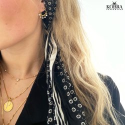 "Tallulah" gold-plated round earrings with white stones