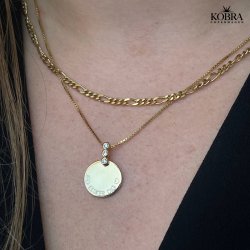 "Edgy Sunday" guld halskde med sten inklusiv gravering