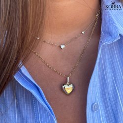 "Jenny" guld halskde / choker i 18 karat forgyldt med sm sten