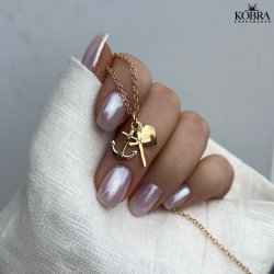 Tro, Hb og Krlighed, guld halskde med 3 symboler