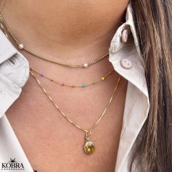  "Crystal" Gold-plated necklace with yellow citrine