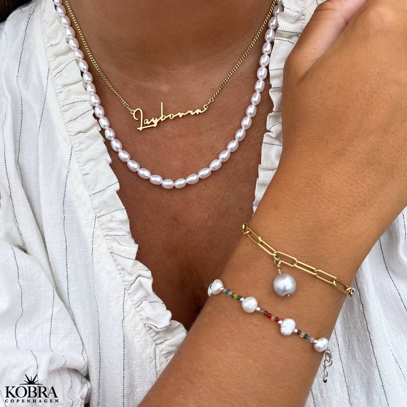 "Happy" Colorful bracelet with pearls