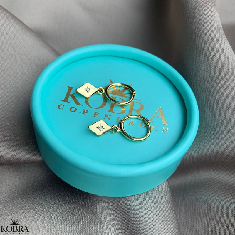 "Harlekin" 14 carat gold-plated earrings