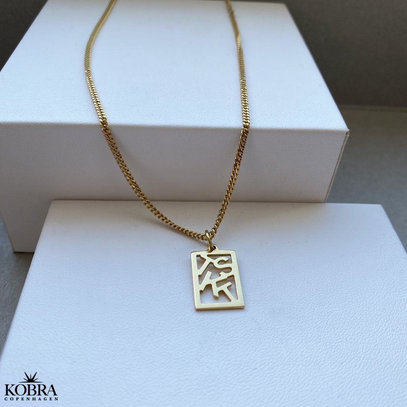 Square "Close to you" gold necklace for men