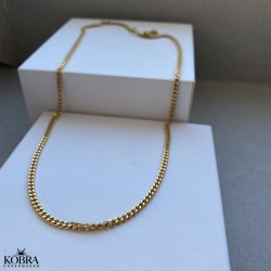 "Clinton" 3mm panzer halskde forgyldt med 18 karat til herre