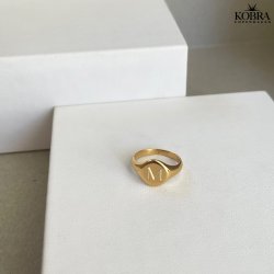 "Barcelona" 18 karat forgyldt ring med gravering til mnd