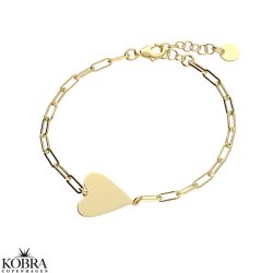 "Mathilde" hjerte armbnd i guld med personlig gravering