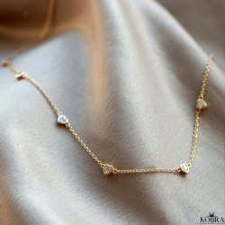 "Junie" gold necklace / choker with hearts