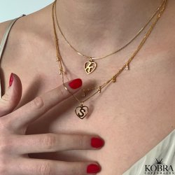 "Soul" guld hjerte halskde med dit bogstav