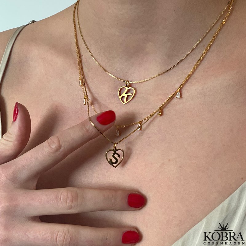 "Soul" guld hjerte halskde med dit bogstav