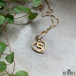 "Soul" guld hjerte halskde med dit bogstav