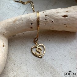 "Soul" guld hjerte halskde med dit bogstav