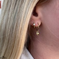 "Tuesday" små guld hoops med sten