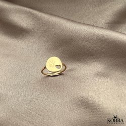 "Rachel" smuk guld ring med hjerte og mulighed for personlig indgravering