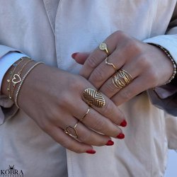 "Nikoline" 18 karat forgyldt ring med facetter