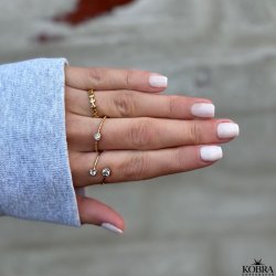 "Jemma" forgyldt ring med hvid hjertesten