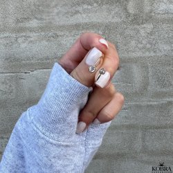 "Junie" 18k gold plated ring with double hearts