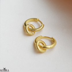 "Donut" guld reringe med guld ringe