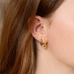 "Donut" guld reringe med guld ringe