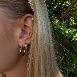 "Friday" large chunky guld hoops
