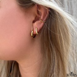 "Magnolia" guld reringe med farvet sten