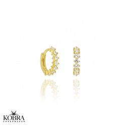 "Magnolia" guld reringe med farvet sten