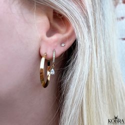 "Emilie" 18 carat gold plated hoops with a twist