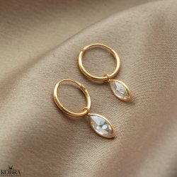 "Lyra" sm guld reringe med hvide glassten