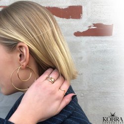 "Cirkeline" hoops - earrings in 14 carat gold plated silver (XL)