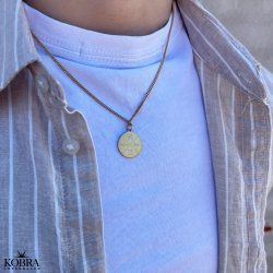 "Axton" ID tag med kryds i 18 karat forgyldt