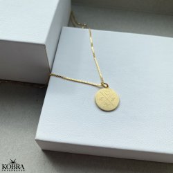 ID tag guld halskæde med "kryds" gravering til mænd